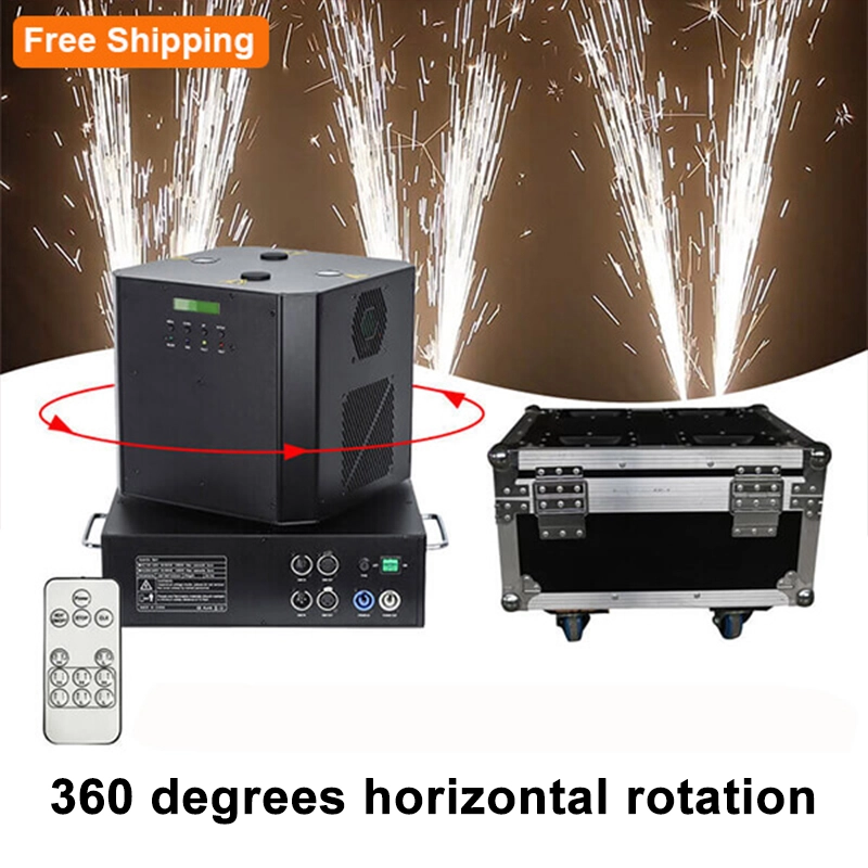 Free shipping dual head spin  wedding dj party cold spark machine