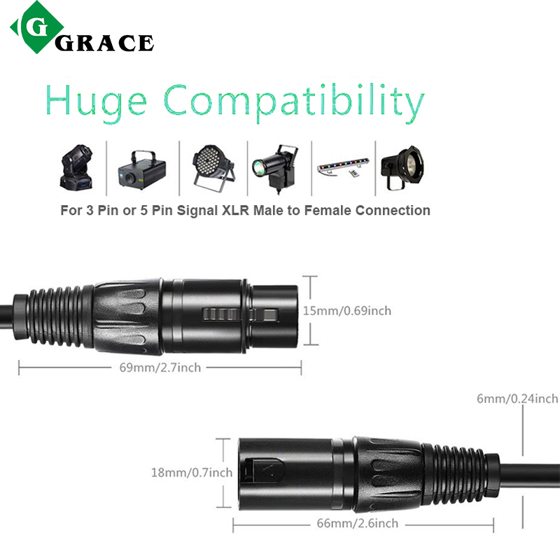 200mm/300mm 3 Pin Dmx Cable