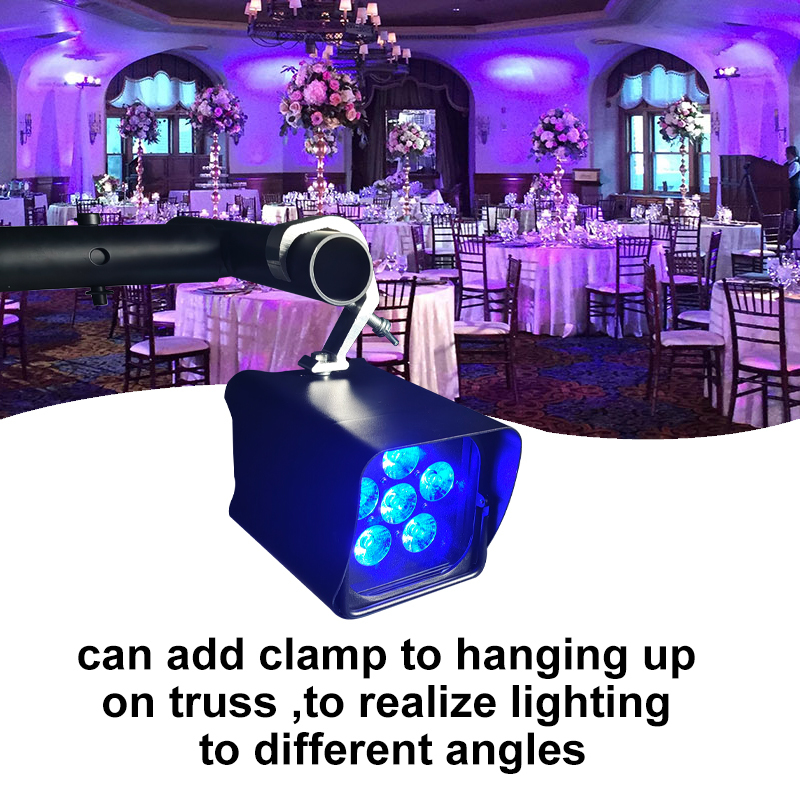 Free shipping 8PCs 4*18W RGBWAUv 6in1 Wireless Battery LED Uplights