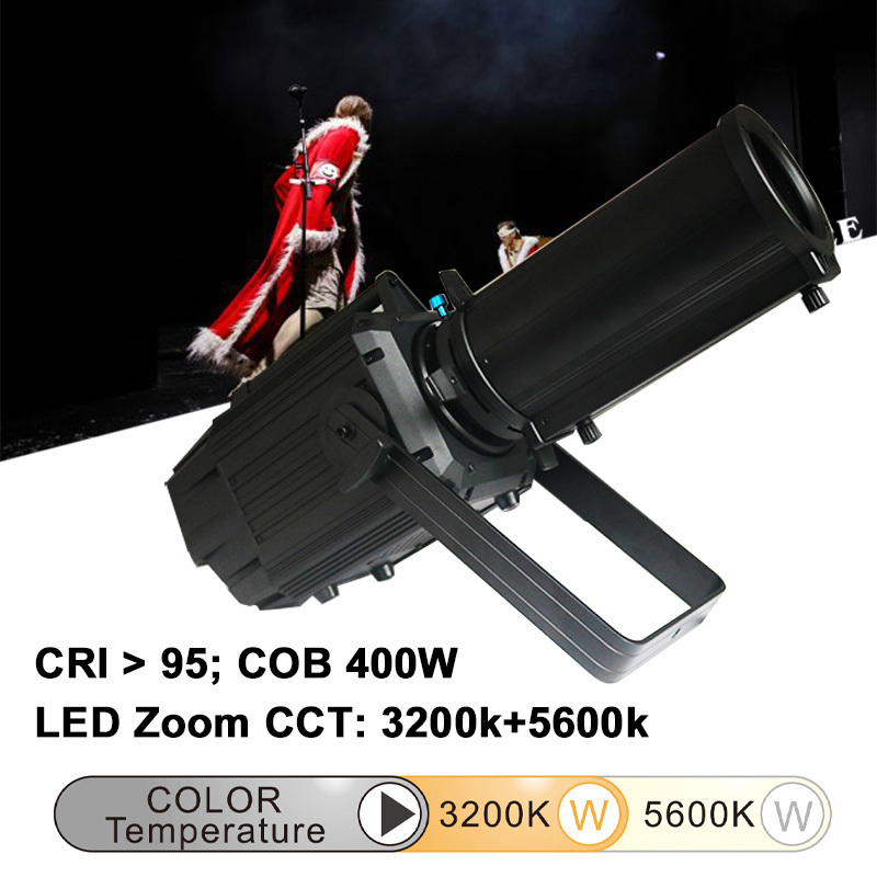 400W Zoom LED Ellipsoidal Light CCT 3200K+5600K CRI>95 PWM