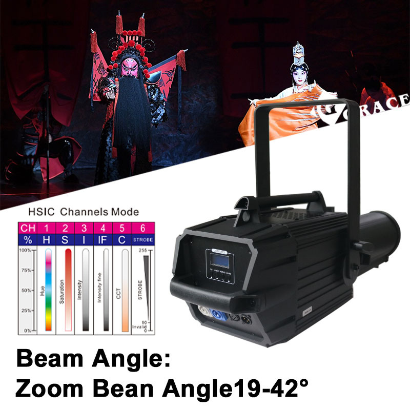 400W RGBALC 6in1  CRI>96 PWM Zoom LED Leko Profile Light