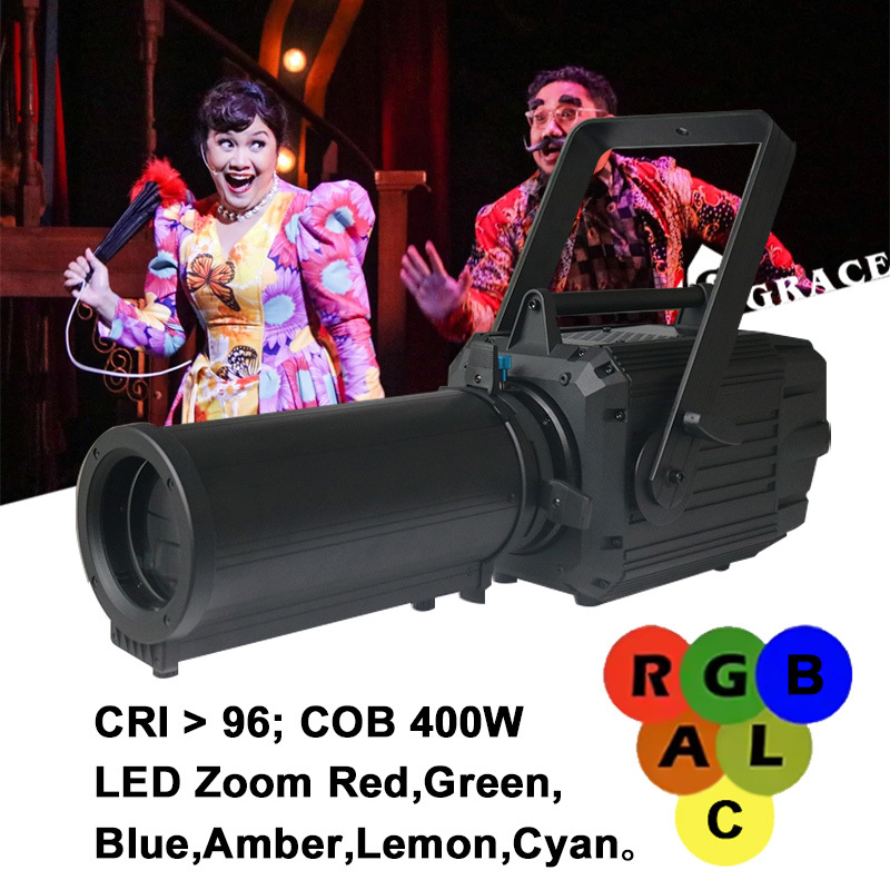 400W RGBALC 6in1  CRI>96 PWM Zoom LED Leko Profile Light