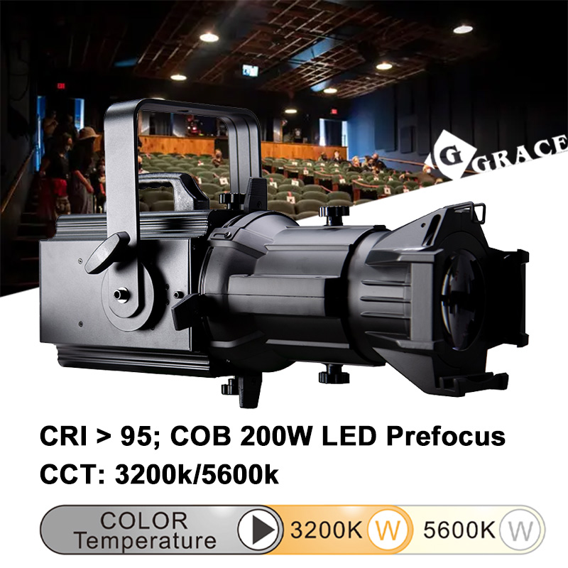 200W CCT 3200K/5600K PWM CRI>95 Prefocus LED Profile Light