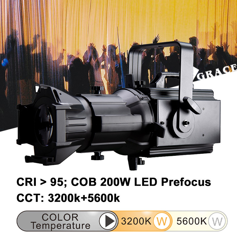 200W Warm White+Warm Amber 2in1 LED Prefocus Profile Spotlight
