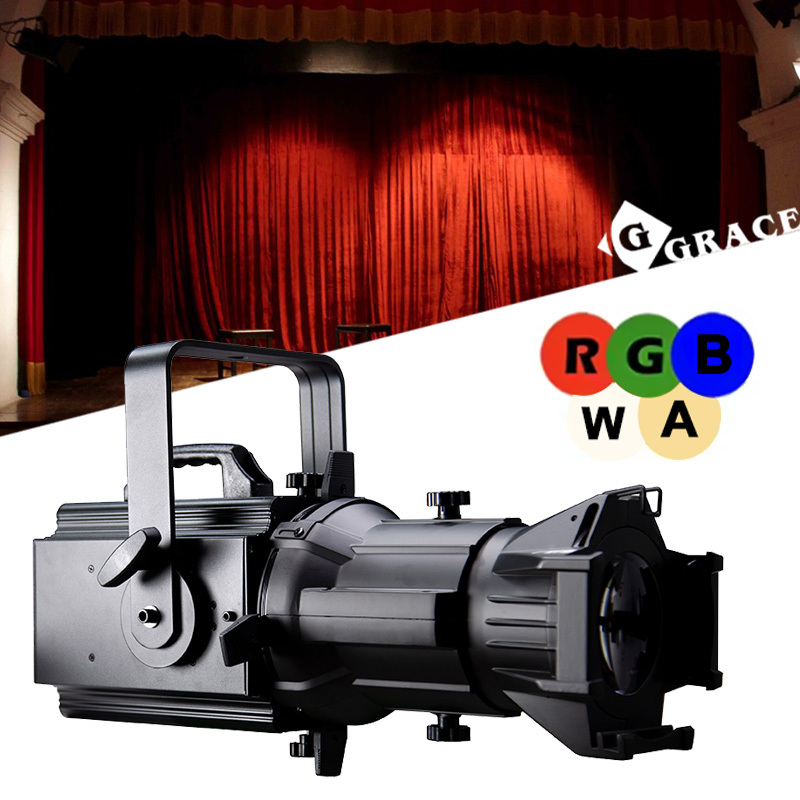 200W RGBWA 5in1 PWM Mode CRI>95 Prefocus LED Profile Stage Light
