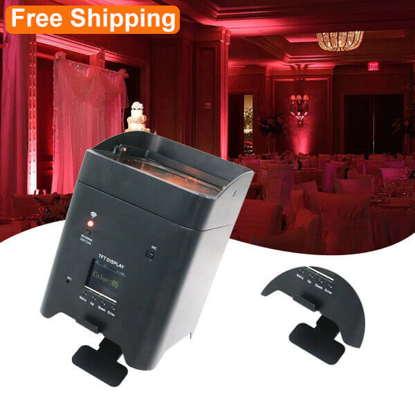 Free Shipping 10pcs 6*18w RGBAUV Wireless led uplight with a flightcase