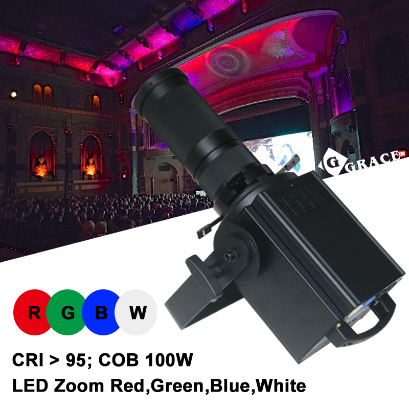 100W RGBW CRI>95 LED 4in1 Zoom Leko Profile Light PWM