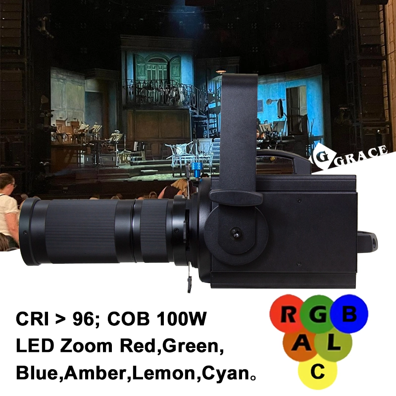 100W RGBALC 6in1 CRI>96 Zoom Studio Light PWM Led Spotlight
