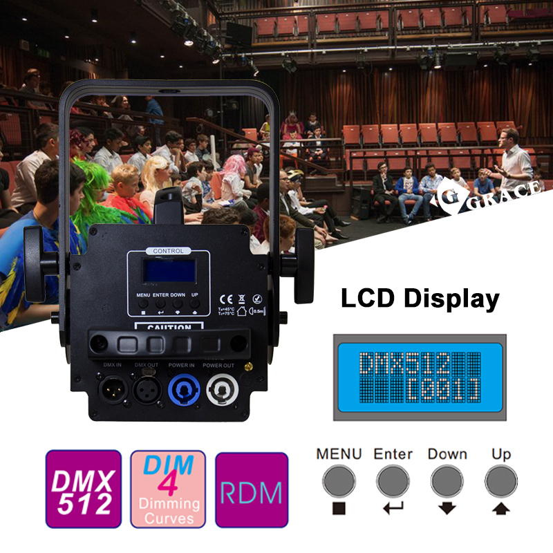100W LED 6in1 RGBALC PWM Mode CRI>96 Zoom Spotlight Leko Light