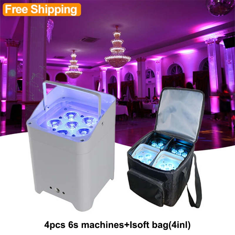 Free Shipping 18W 6in1 Rgbwauv Wireless Battery Led Uplight