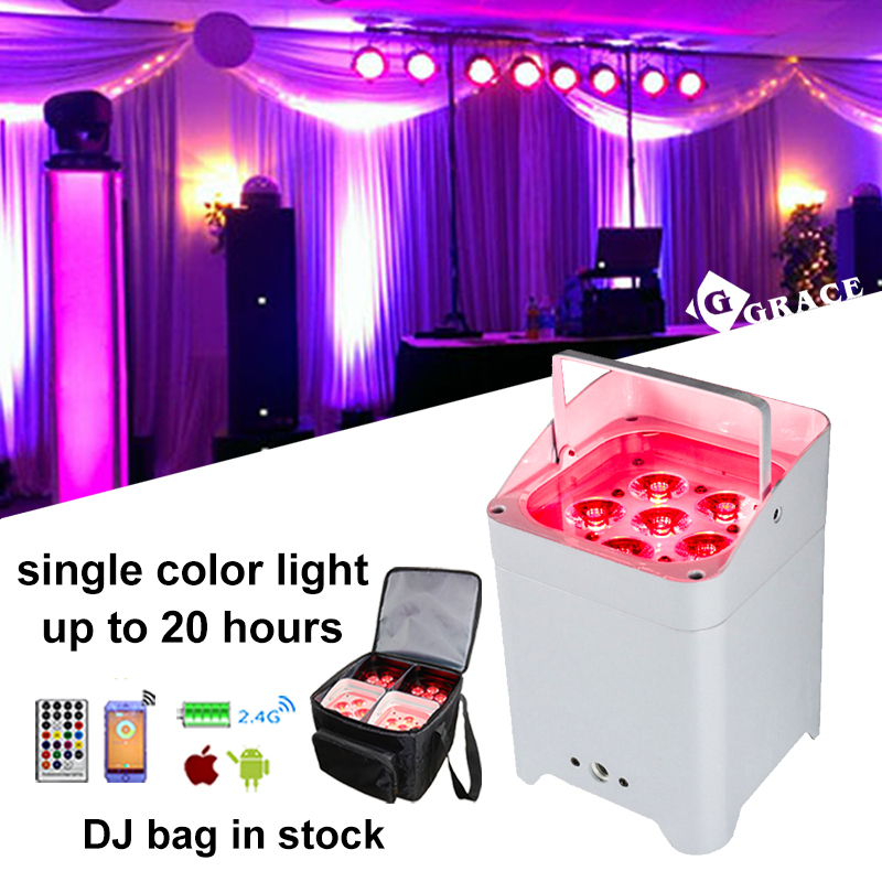 Free shipping 8PCs 4*18W RGBWAUv 6in1 Wireless Battery LED Uplights