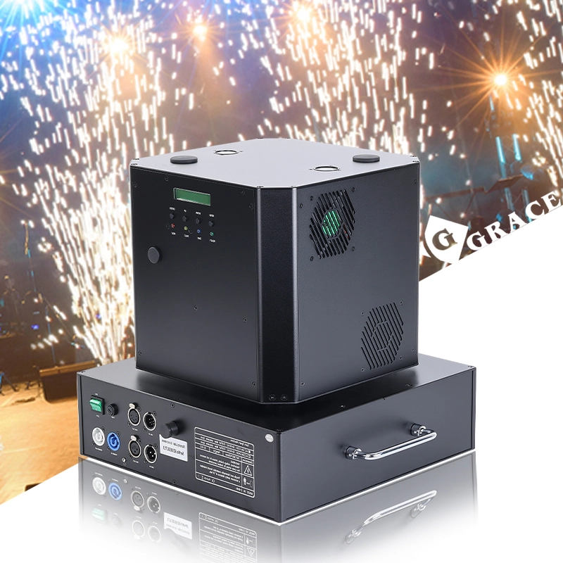 Free shipping dual head spin  wedding dj party cold spark machine