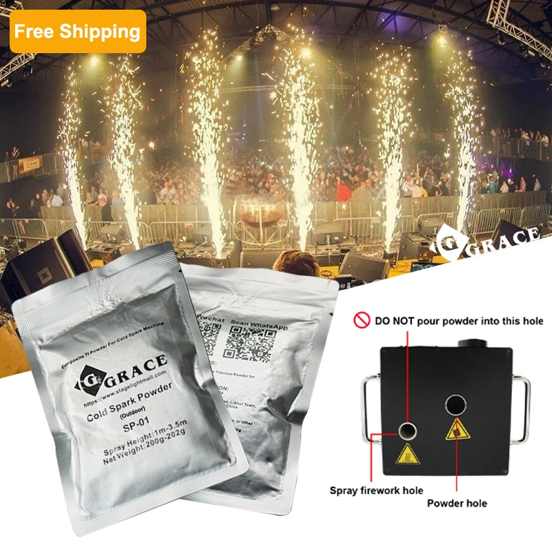 Free Shipping 200g Titanium Cold Spark Powder Indoor/Outdoor 10 Bags /20 Bags/30 Bags/50 Bags