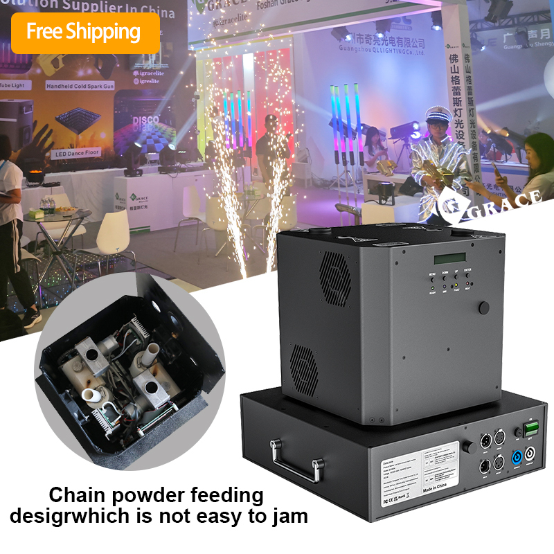 Free Shipping Igracelite Wedding DJ Party Double Head Rotating Cold Sparks Machine