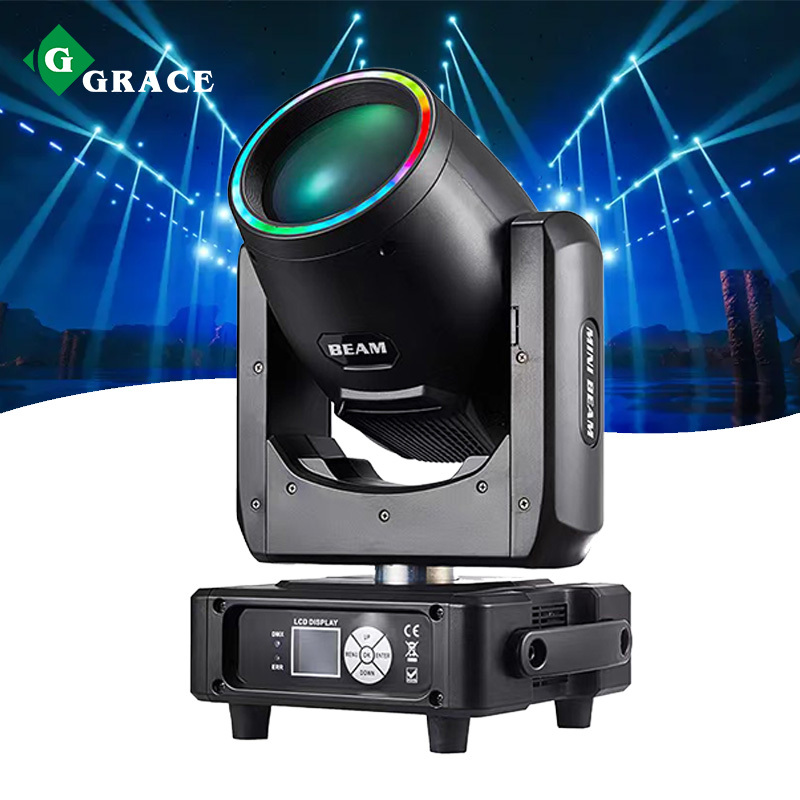 Mini 230W 7R RGBW Beam Moving Head Light With Halo Ring