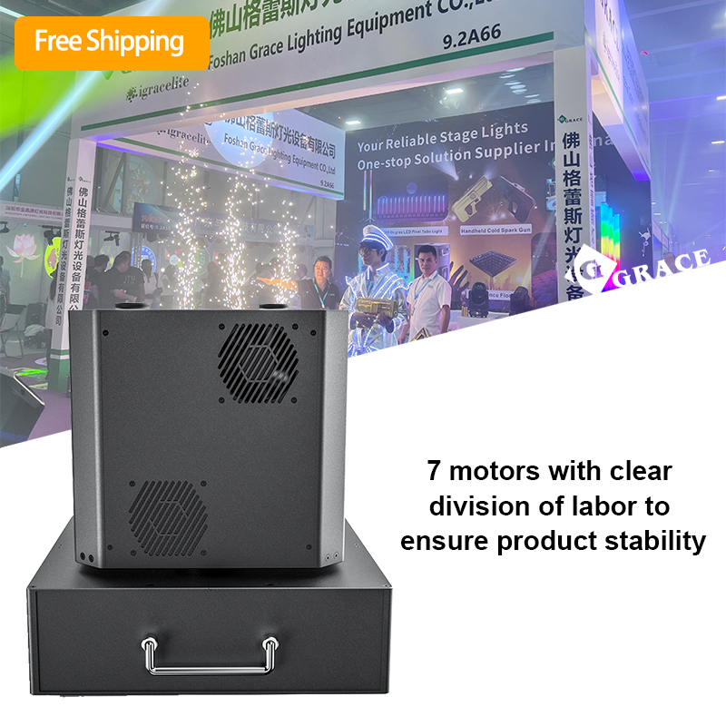 Free Shipping Igracelite Wedding DJ Party Double Head Rotating Cold Sparks Machine