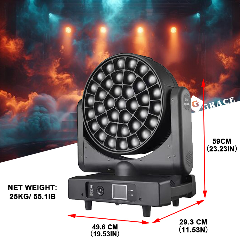 Igracelite 37x40w K25 Bee Bye Beam Zoom Moving Head Wash