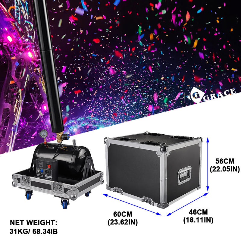 Igracelite 8-12M Outdoor Celebration Compressed Air Confetti Cannon