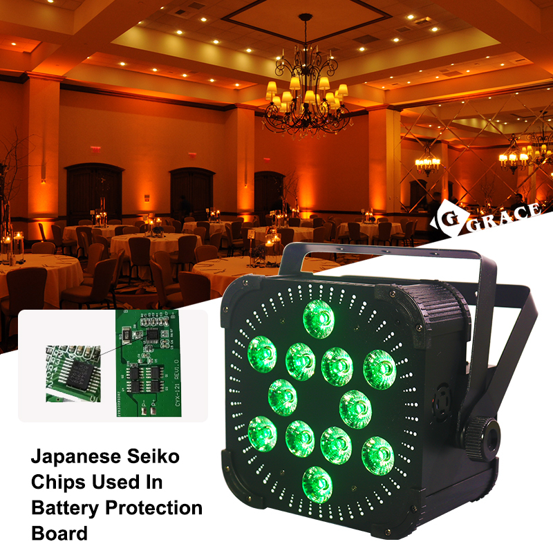 Igracelite 12*18W RGBWA UV 6in1 LCD Display 13200mAh/24000mAh Battery Powered LED Lights