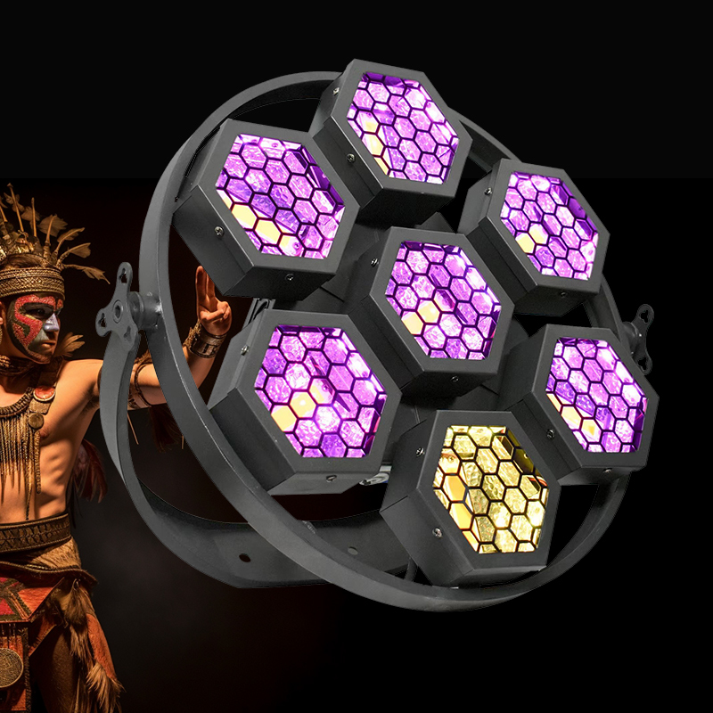 Igracelite 7×60W RGB LED Retro Round Light