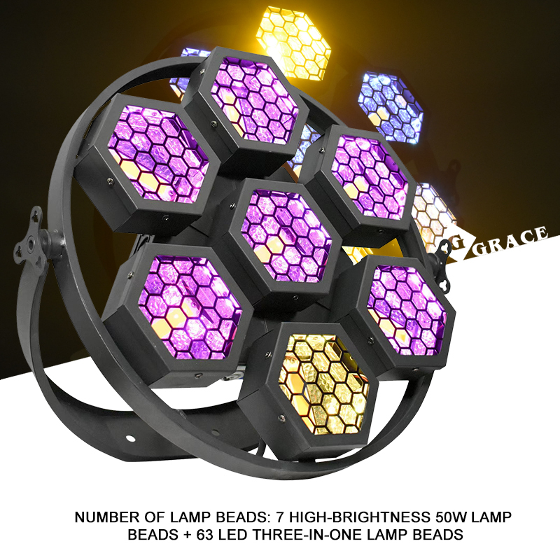 Igracelite 7×60W RGB LED Retro Round Light
