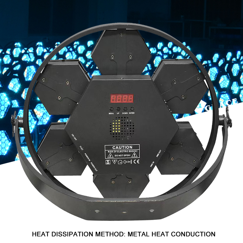 Igracelite 7×60W RGB LED Retro Round Light