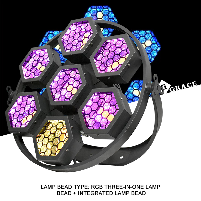 Igracelite 7×60W RGB LED Retro Round Light