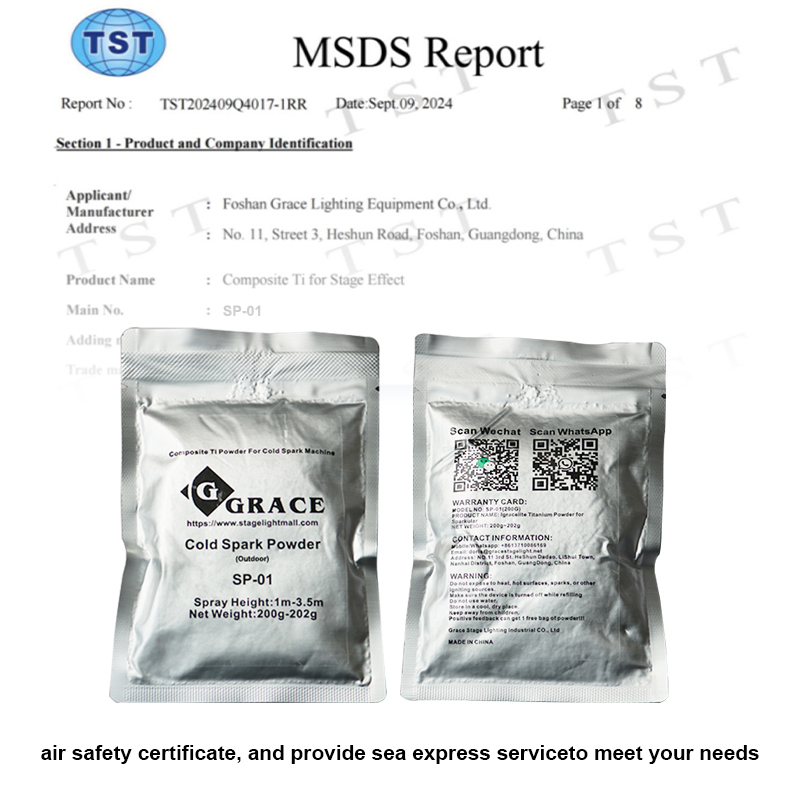 Free Shipping 200g Titanium Cold Spark Powder Indoor/Outdoor 10 Bags /20 Bags/30 Bags/50 Bags