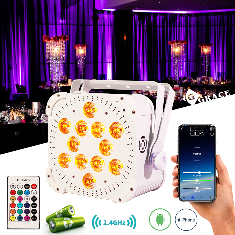 Igracelite 12*18W RGBWA UV 6in1 LCD Display 13200mAh/24000mAh Battery Powered LED Lights