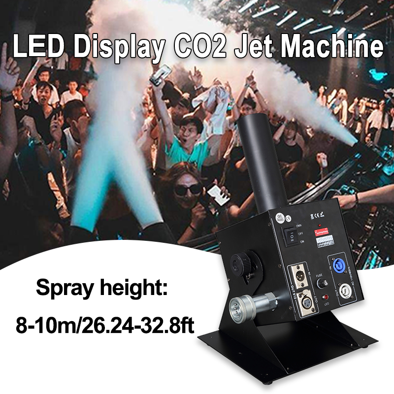 Angle Adjustable Nightclub Cannon Jet Machine Co2 Spraying with LED Display DMX Control for Disco Show Club Stage Party