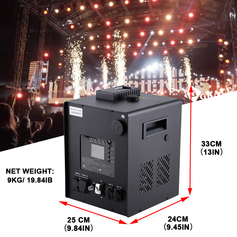 Igracelite 1000W IPX4 Waterproof  Large Cold Sparkler Fountains Machine