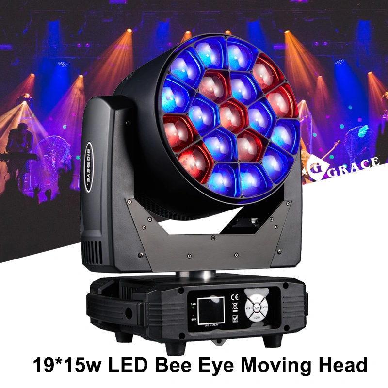 Igracelite 19*15W LED Bee Eye Moving Head 600W Single LED with Point Control