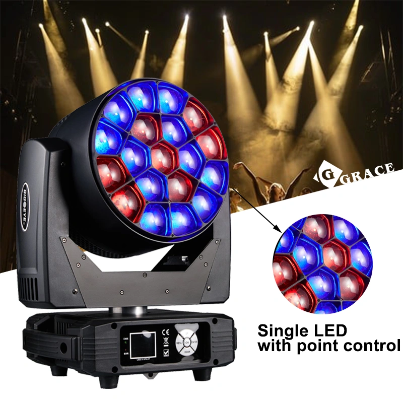 Igracelite 19*15W LED Bee Eye Moving Head 600W Single LED with Point Control