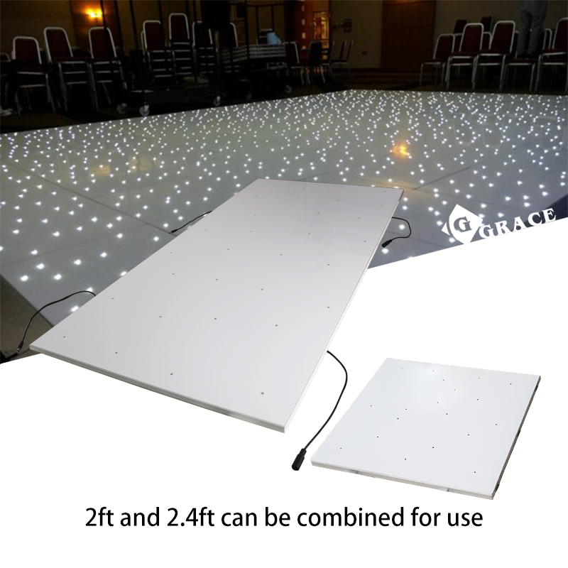Igracelite 2*4ft White LED Dance Floor High Gloss White Dance Floor