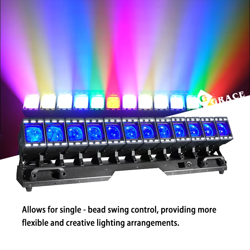 Igracelite 12x60W RGBW 4in1 Bar Pixel Zoom Wash With Halo Ring Beam Moving Head LED