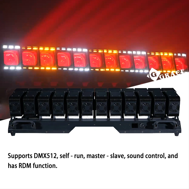 Igracelite 12x60W RGBW 4in1 Bar Pixel Zoom Wash With Halo Ring Beam Moving Head LED