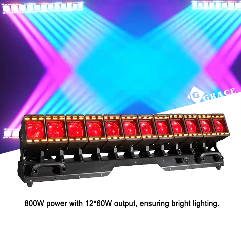 Igracelite 12x60W RGBW 4in1 Bar Pixel Zoom Wash With Halo Ring Beam Moving Head LED