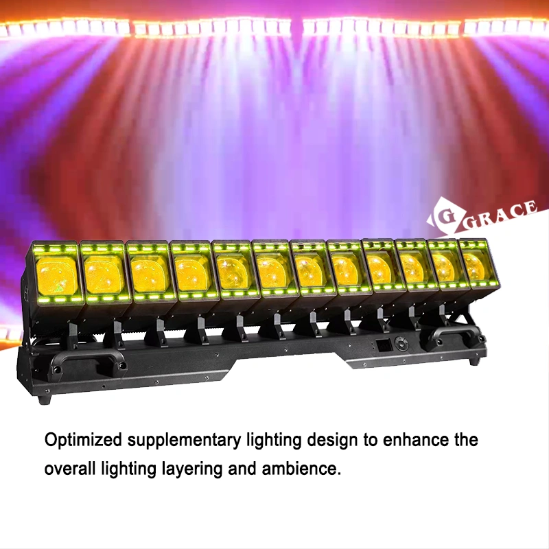 Igracelite 12x60W RGBW 4in1 Bar Pixel Zoom Wash With Halo Ring Beam Moving Head LED