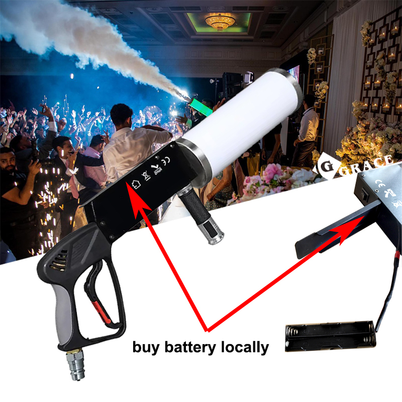 LED CO2 Gun for dj fogger CO2 Jet machine with rgb color changing handhold led co2 launcher flashlight