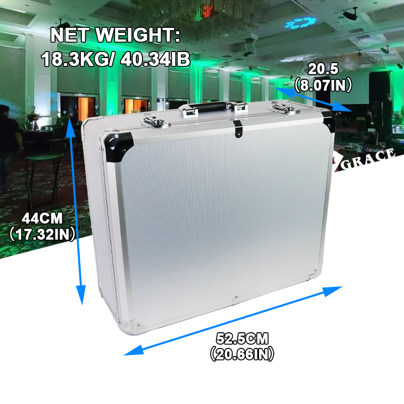 Igracelite 4*18w 5000mAh wireless app control battery LED uplights with flight case