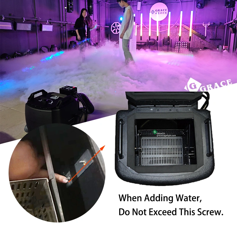3500w dry ice machine with flightcase with mobile skateboard