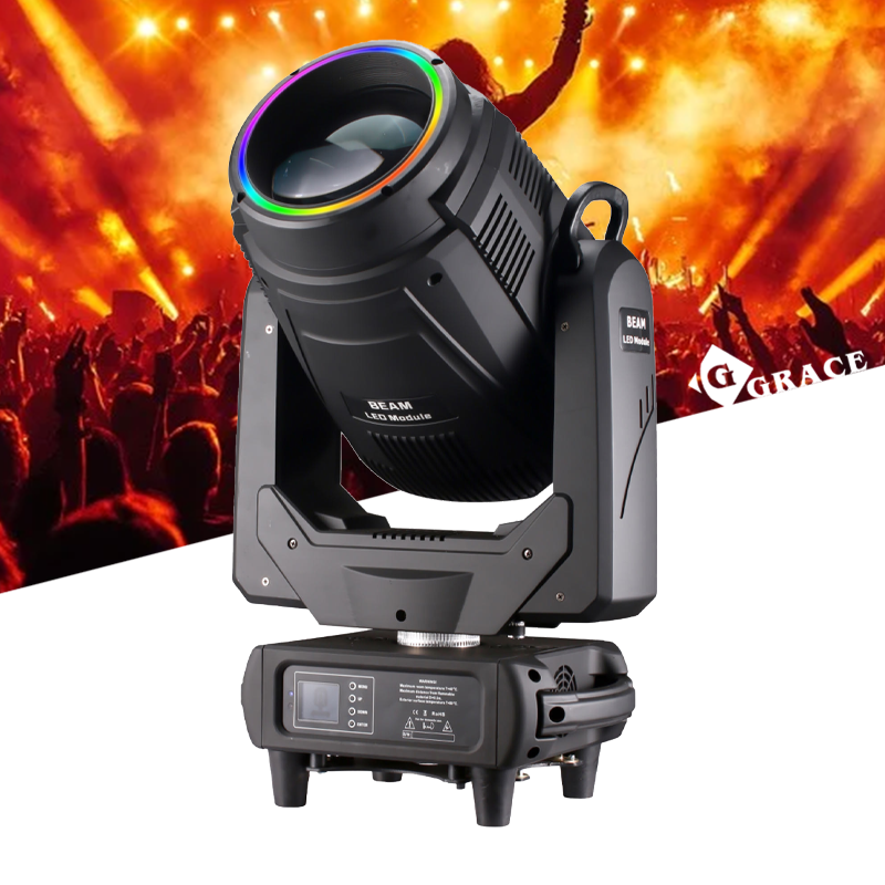 Igracelite 450W Beam LED Moving Head With Dual Prism Wheel with Ring /halo