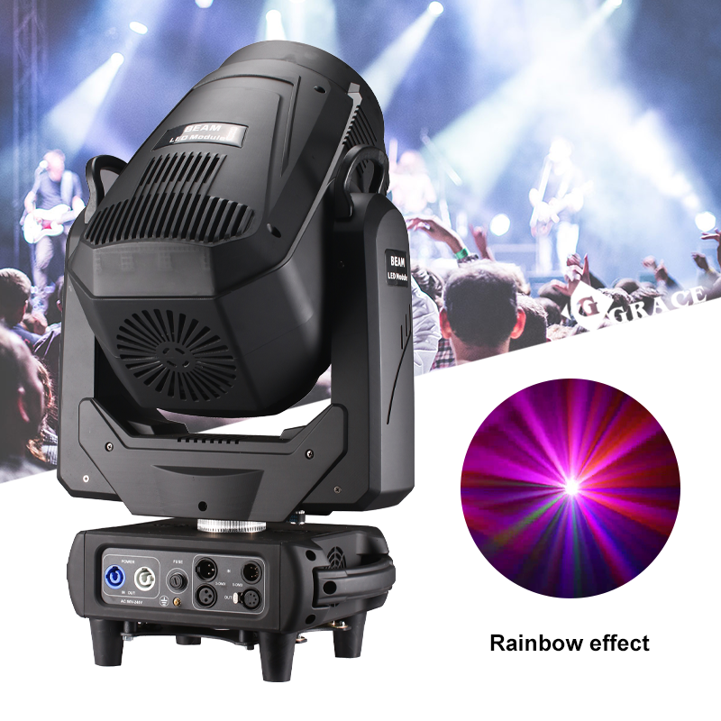 Igracelite 450W Beam LED Moving Head With Dual Prism Wheel with Ring /halo