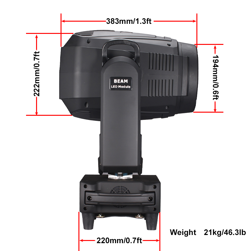 Igracelite 450W Beam LED Moving Head With Dual Prism Wheel with Ring /halo