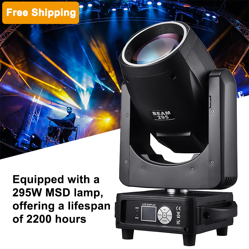 Free shipping 295w beam effect light moving head stage lights equipment professional with halo effect