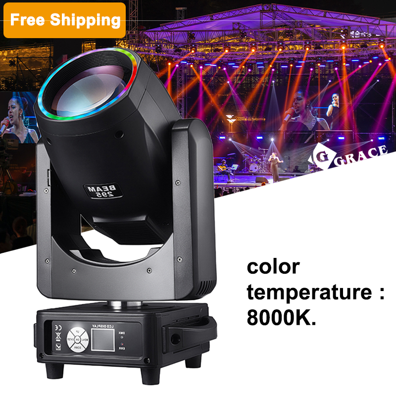 Free shipping 295w beam effect light moving head stage lights equipment professional with halo effect