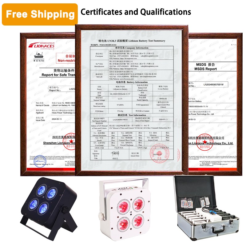 Free shipping 4*18w 5000mAh battery LED uplights wireless app control for party wedding event with flight case