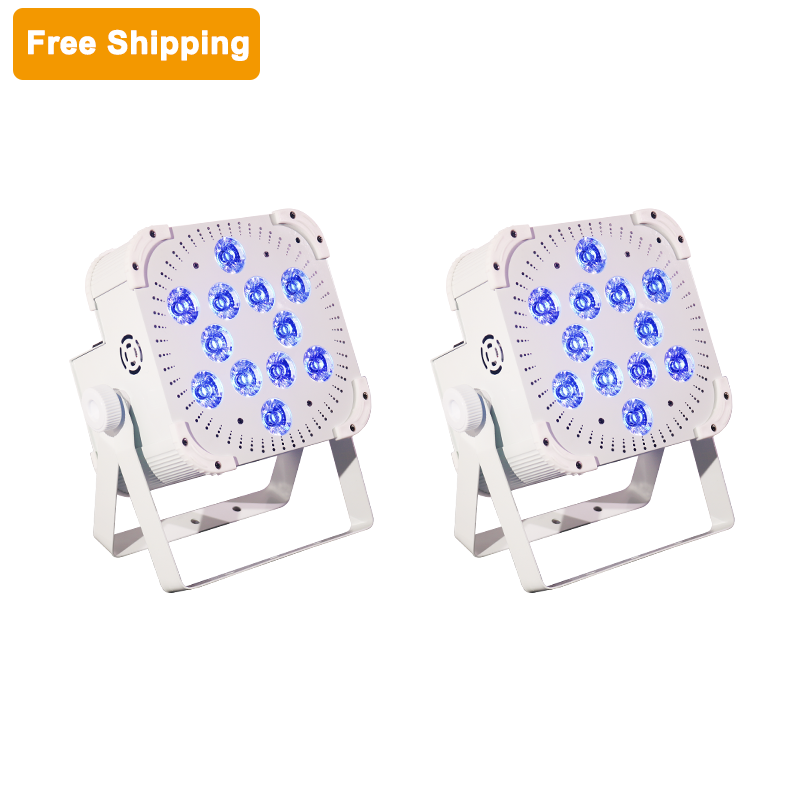 Free Shipping 12*18w rgbwauv wireless battery Dmx led par lights