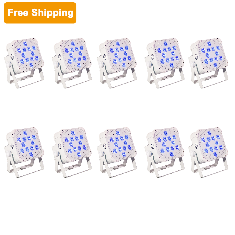 Free Shipping 12*18w rgbwauv wireless battery Dmx led par lights