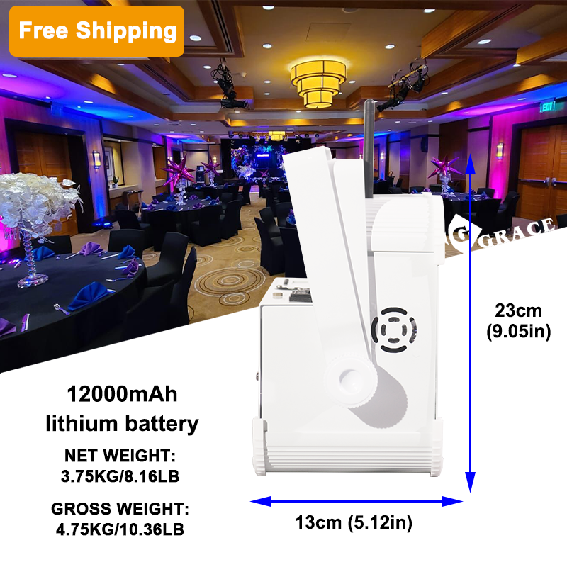 Free Shipping 12*18w rgbwauv wireless battery Dmx led par lights